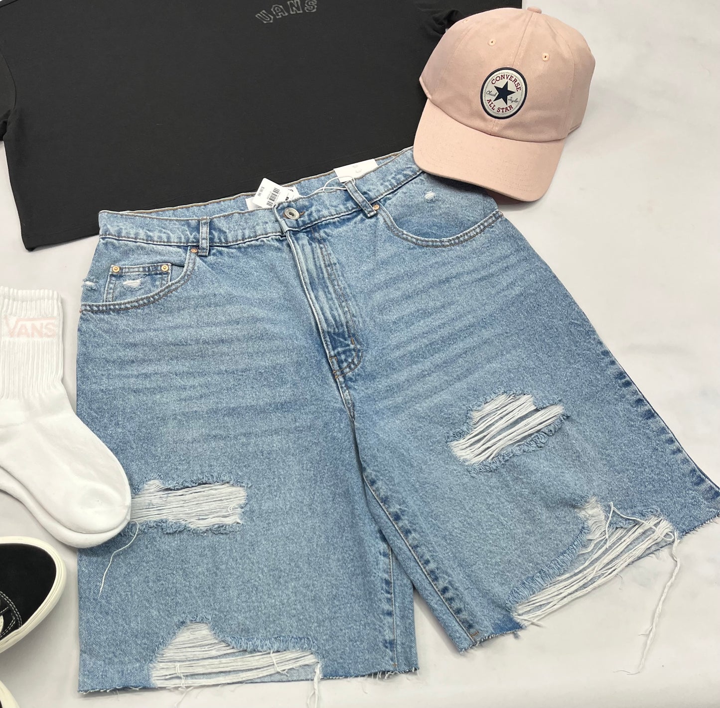 🌸 Bermuda jeans : coupe large tendance Gr :9/ femme neuve !