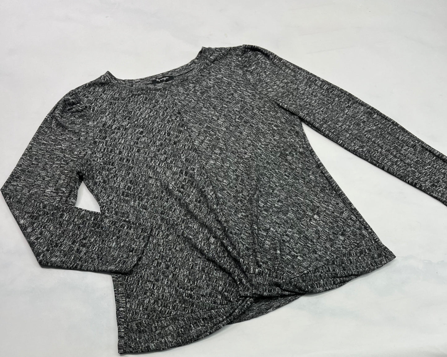 Lily Morgan : Tricot fin stretch gris 2 tons . Comme neuf XL moulant ( L-Xl) femme .