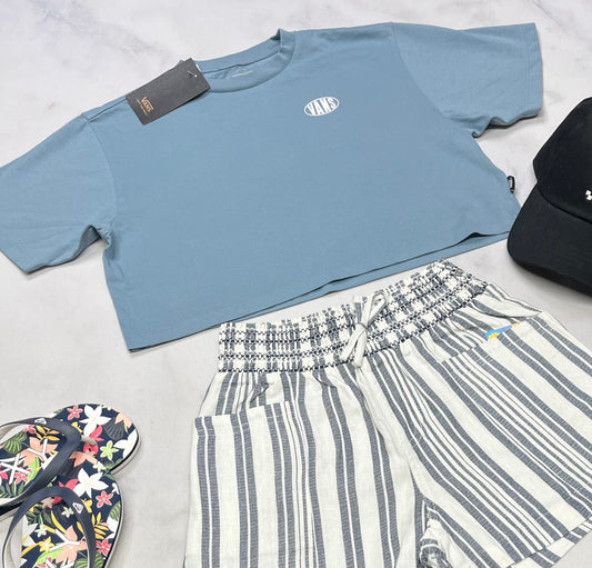 🌴 Manche courte : VANS 10-12 ans fille coupe relax look écourté neuf !