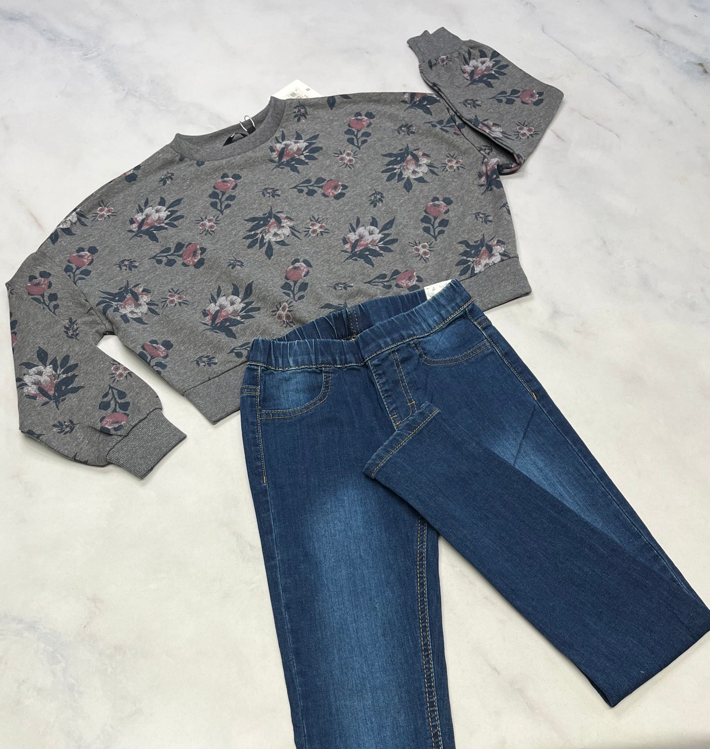 DUO : Ouaté + skinny leg jeans .