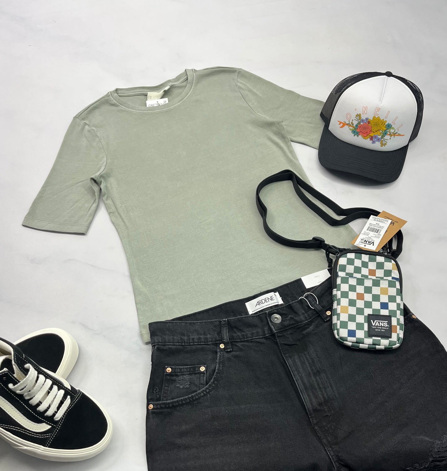 🍃 Manche courte : vert doux fait small femme stretch neuf !