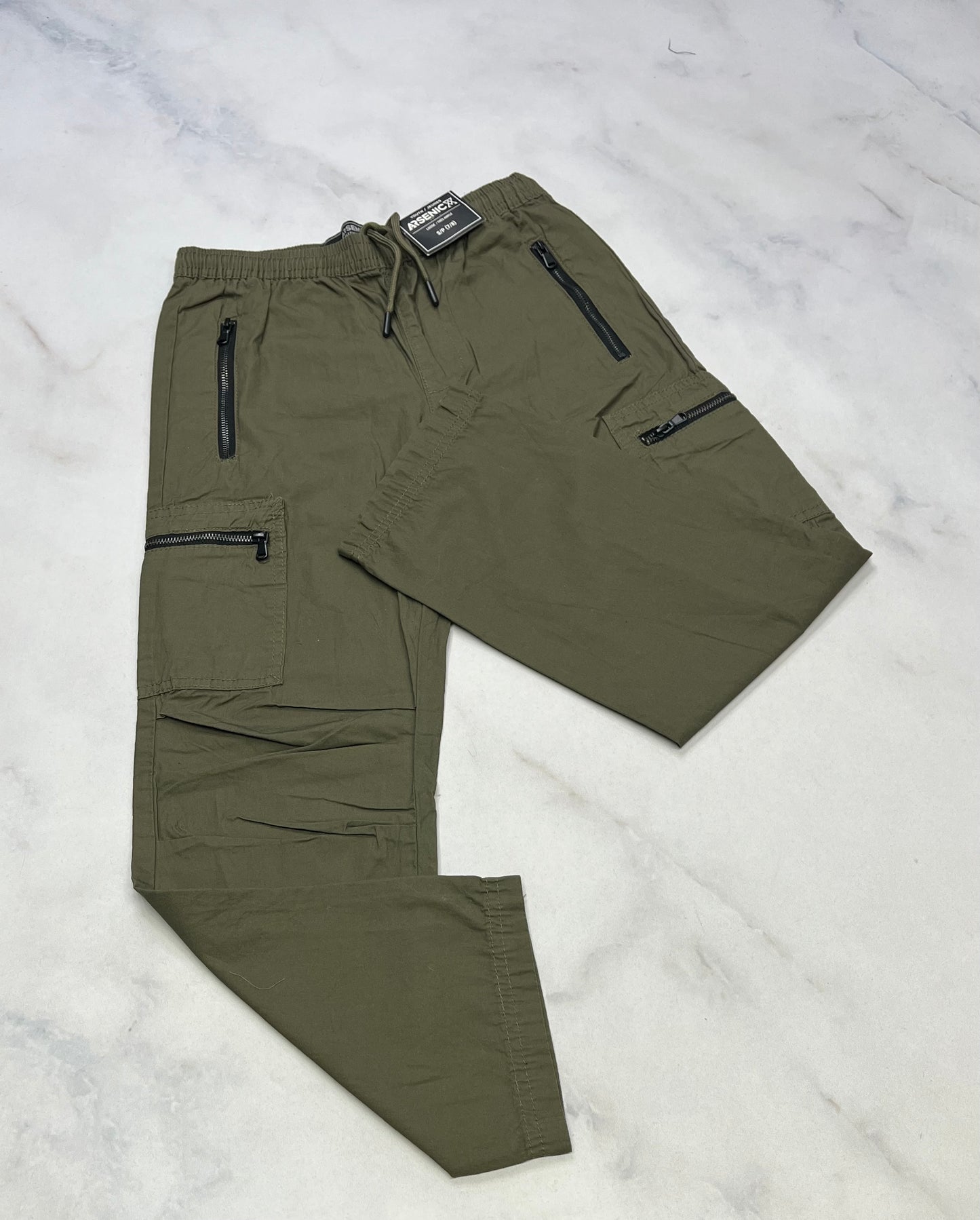 Pantalon kaki : zip Arsenic 7-8 ans coupe confo .  neuf !