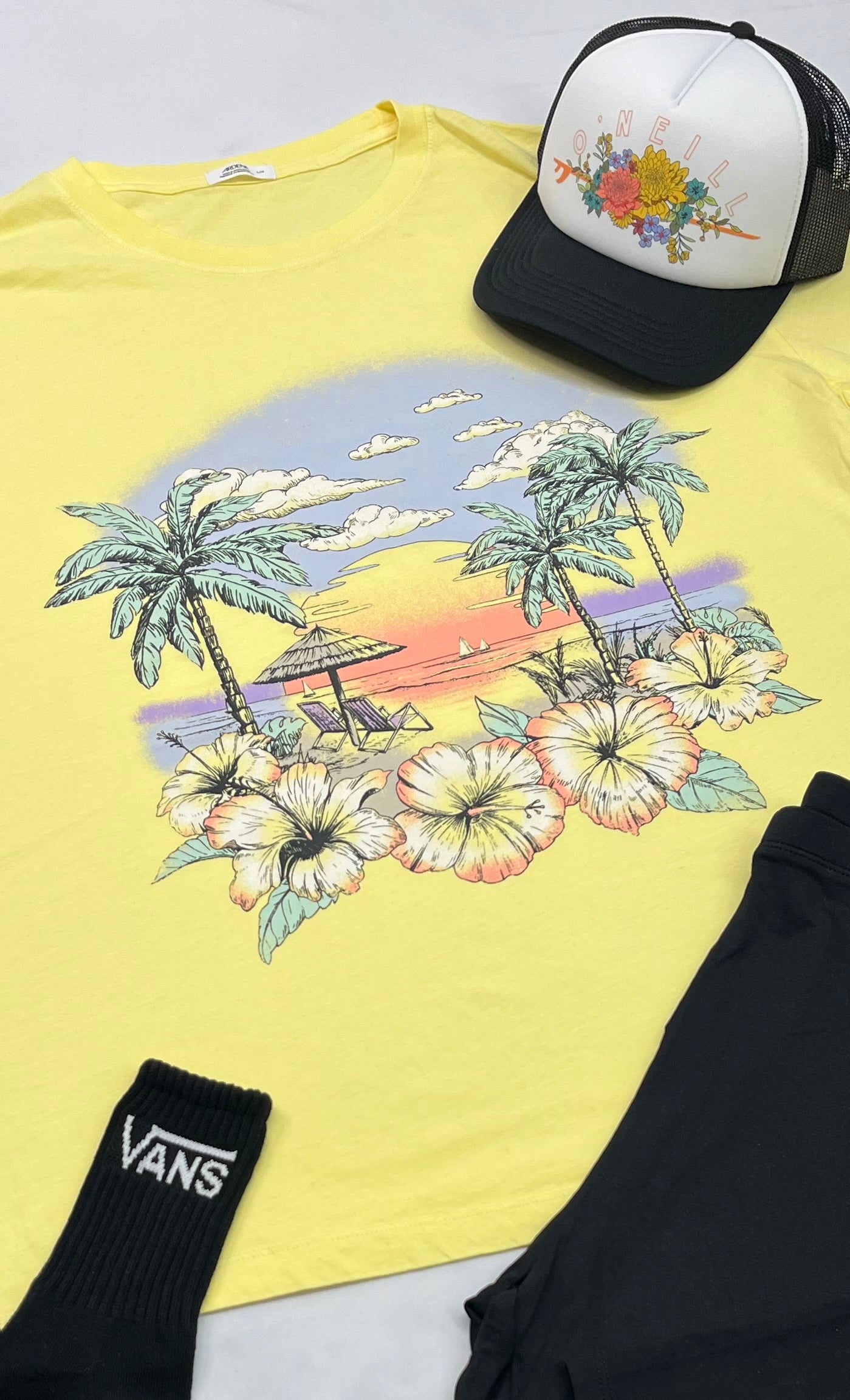 🌴 T-Shirt : L/ femme look Over size ( fait XL confo ) neuf !