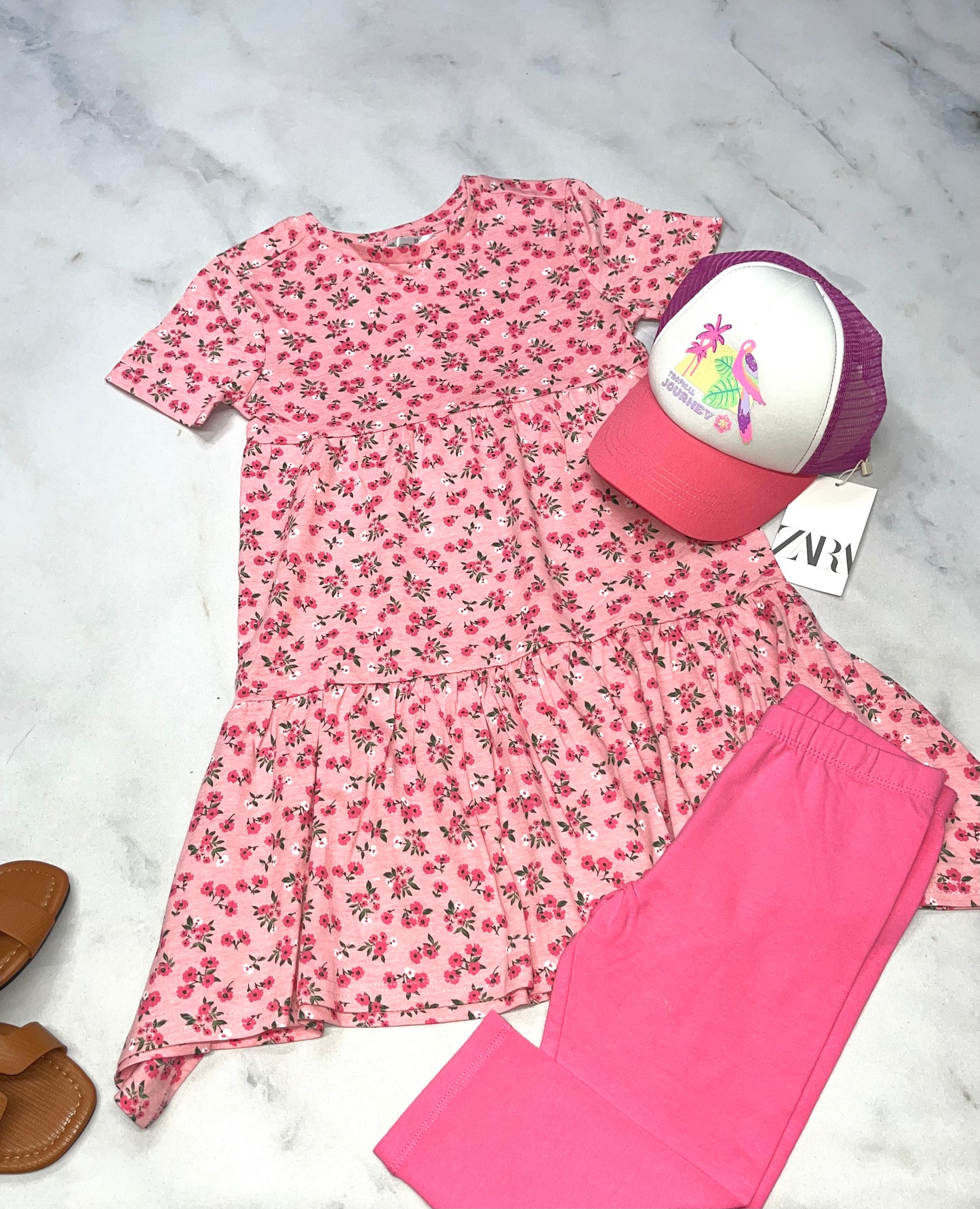 🌸 Robe fleurit : rose 5-6 ans fille neuve ! Superbe