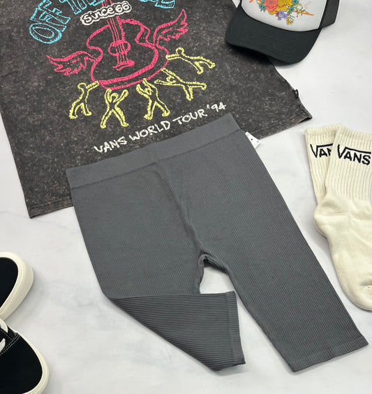 💕 Cuissard rib : texturé gris ( qui ne décolore pas ) Small fit stretch femme neuf !