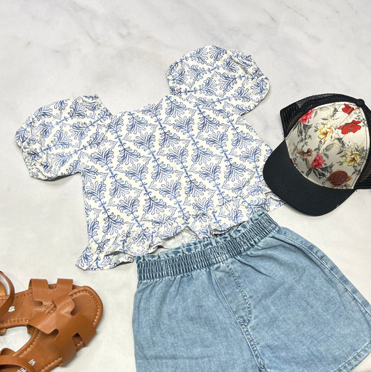 💙Haut look bohème : 5 ans fille doublure int. Souple confo .