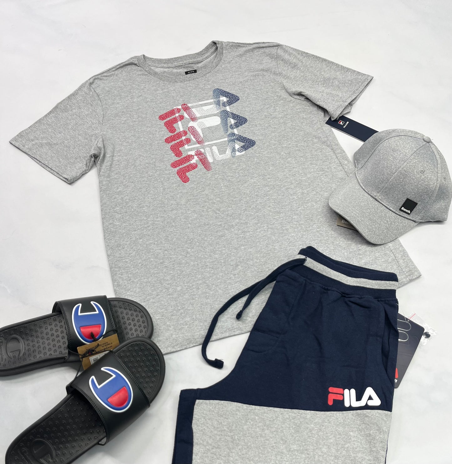 ☀️ T-Shirt : Fila gris fait M/ homme neuf !