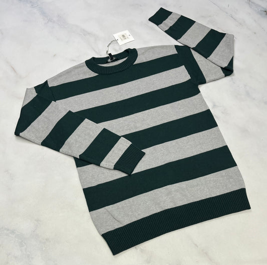 Tricot rayé : Tag ( vert et gris) neuf ! 12 ans confo / stretch neuf!