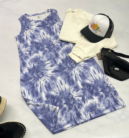 🌴 Robe : ultra soft stretch M/ femme coupe confo . Neuve ! Look tie dye tendance . Tissu qui ne décolore pas