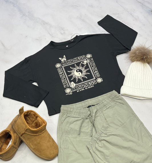 ✨Manche longue : soft stretch 8 ans fille look mi hanche neuf !