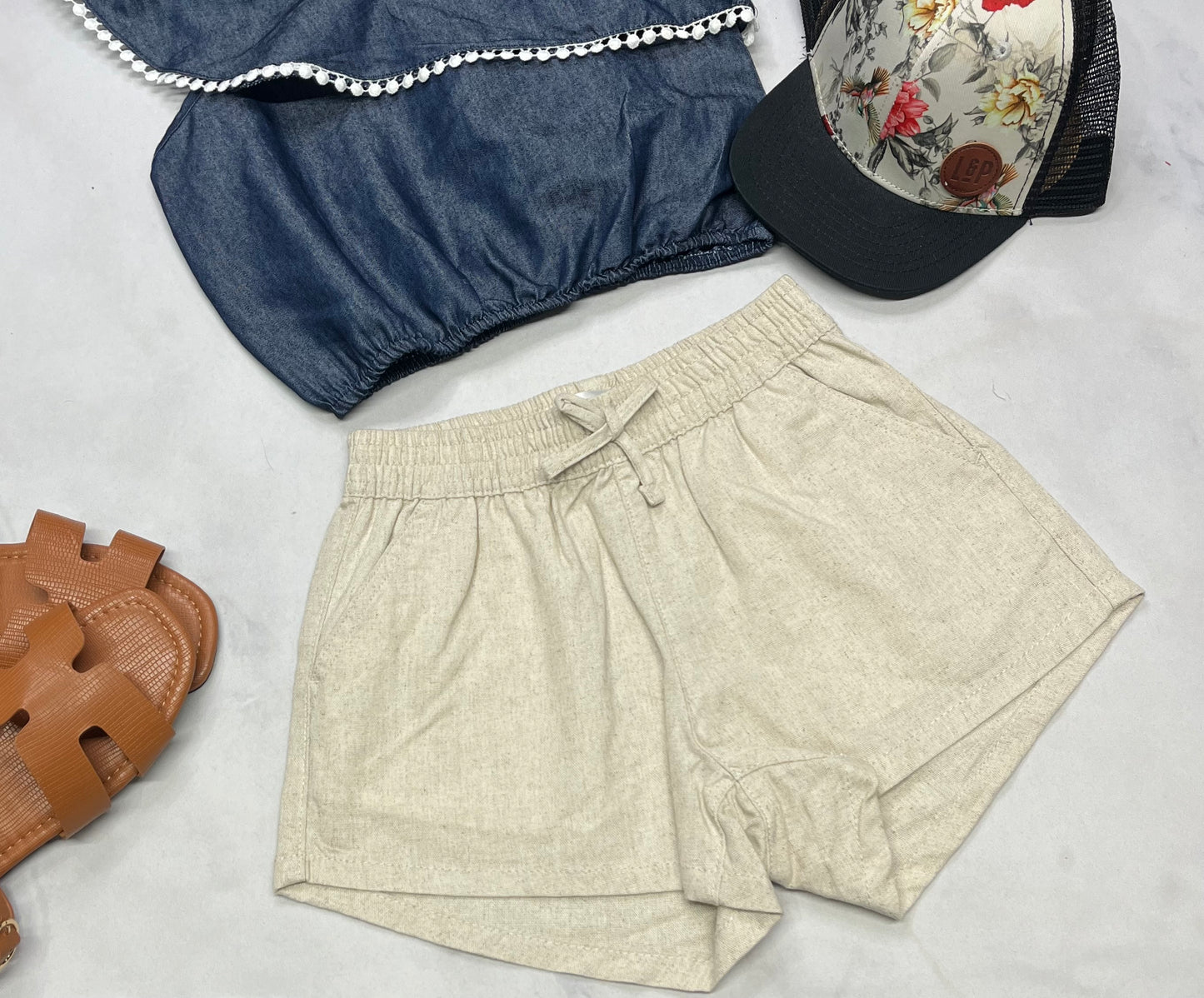 🌷 Short : look lin souple 7-8 ans fille relax fit confo neuve .