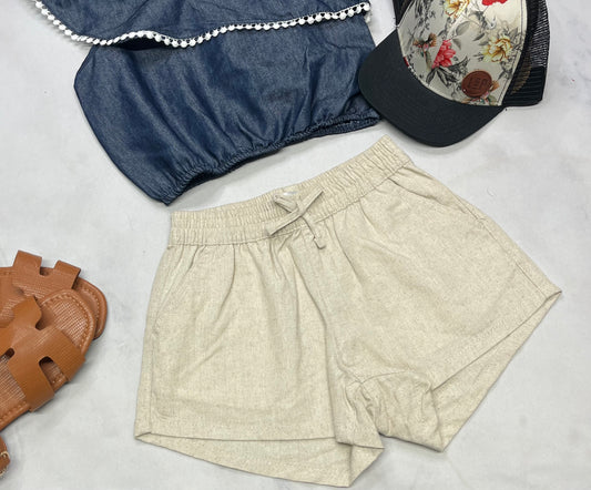 🌷 Short : look lin souple 7-8 ans fille relax fit confo neuve .