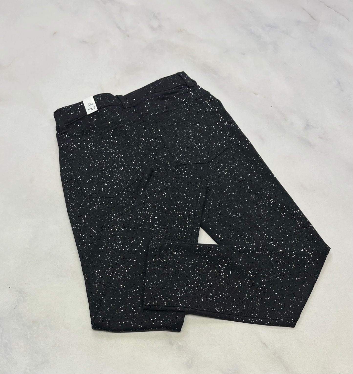 Jegging noir ultra brillant/ argenté ! Neuf . 6 ans , 6X-7 ans