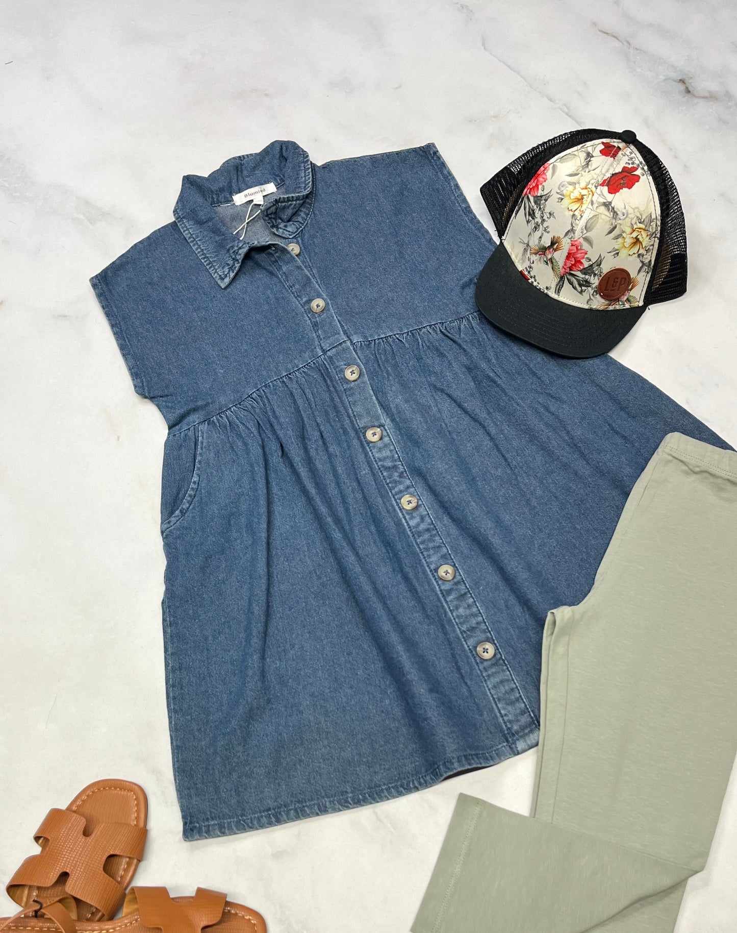 🌴 Robe jeans : Blum molle confo 7 ans fille neuve .