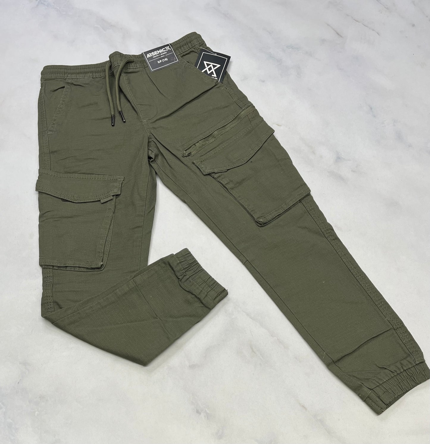 Arsenic: Jogger cargo kaki neuf! 7-8 ans neuf!
