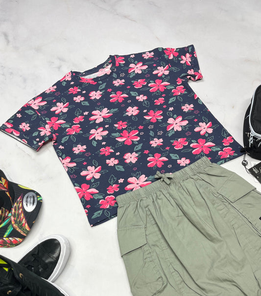 🌷T-shirt : 5 ans et 7 ans fille look Over size neuf !
