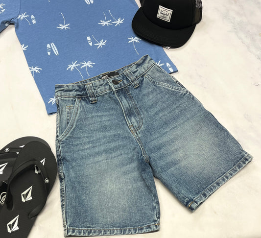 🌵 Bermuda jeans : 7 ans garçon taille ajustable neuf !