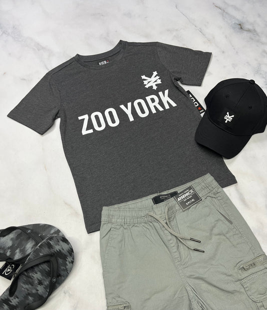 🌿 Zoo York : manche courte soft 7-8 ans garçon  neuf ! Charcoal.