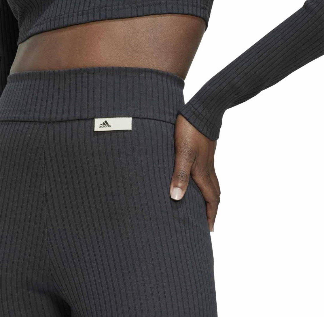 💕 Adidas cuissard : charcoal foncé taille haute stretch confo . M/ femme neuf !!