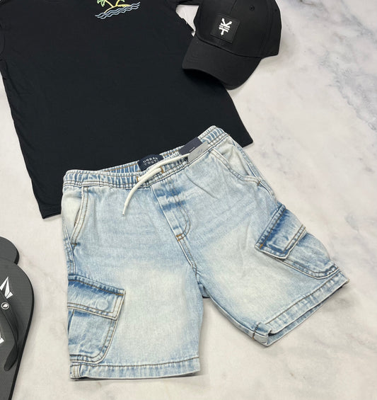 🌴 Bermuda cargo : jeans fait 7-8 ans garçon neuve !