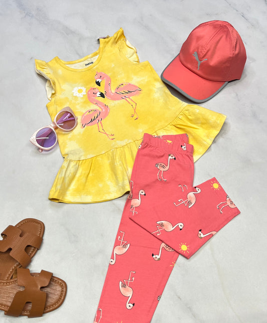 🌴 Ensemble : 2 pièces Pekkle 5 ans neuf ! Cami/ tunique + legging 3quart .
