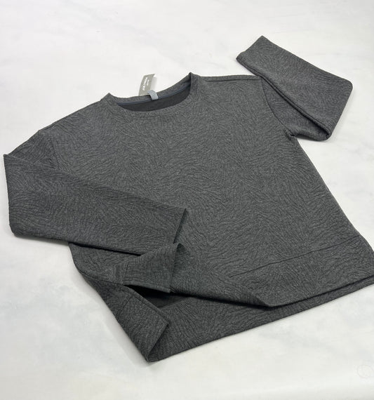 Manche longue : gris motif ton sur ton texturé M/ femme neuf !