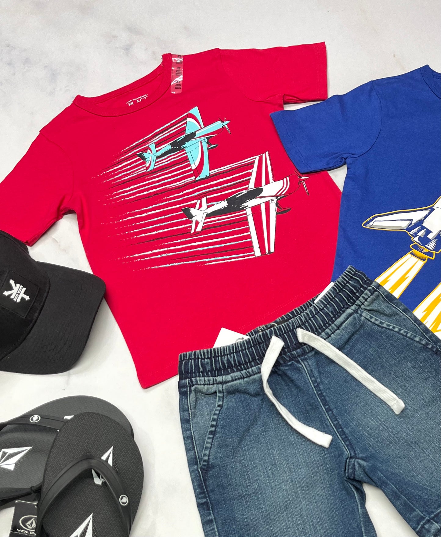 🤩🤩Duo : 1x Lot de 2 t-Shirt avion neuf ! 4 ans garçon .