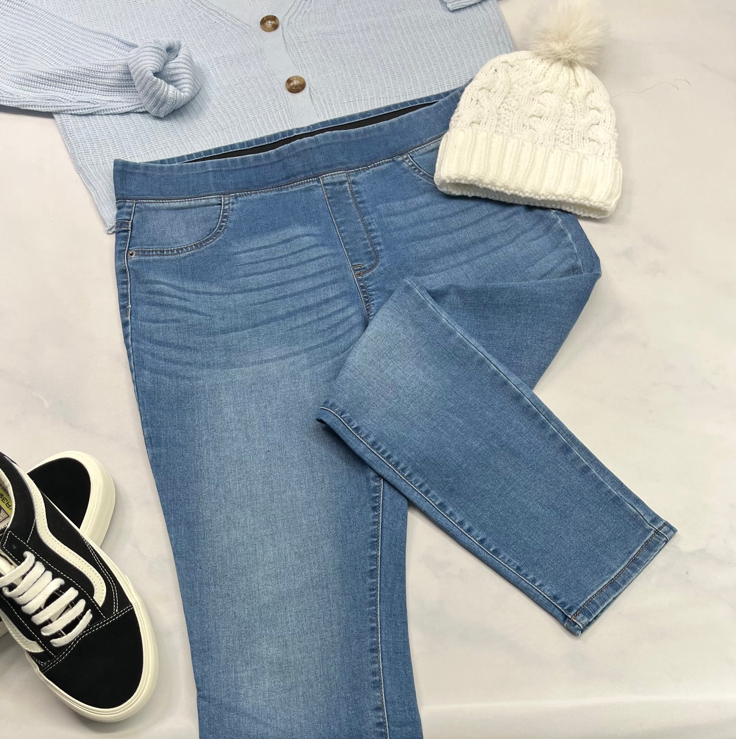 ❄️ Skinny legging : jeans mou XL/ femme comme neuf à part une mini ombrage ultra flou sur un genou.