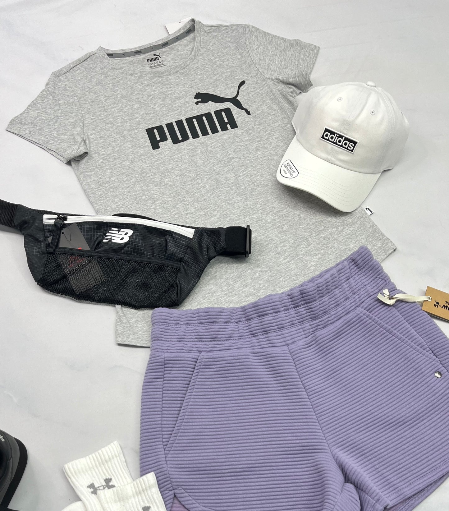💜 Manche courte : Puma gris Small fit femme neuf !