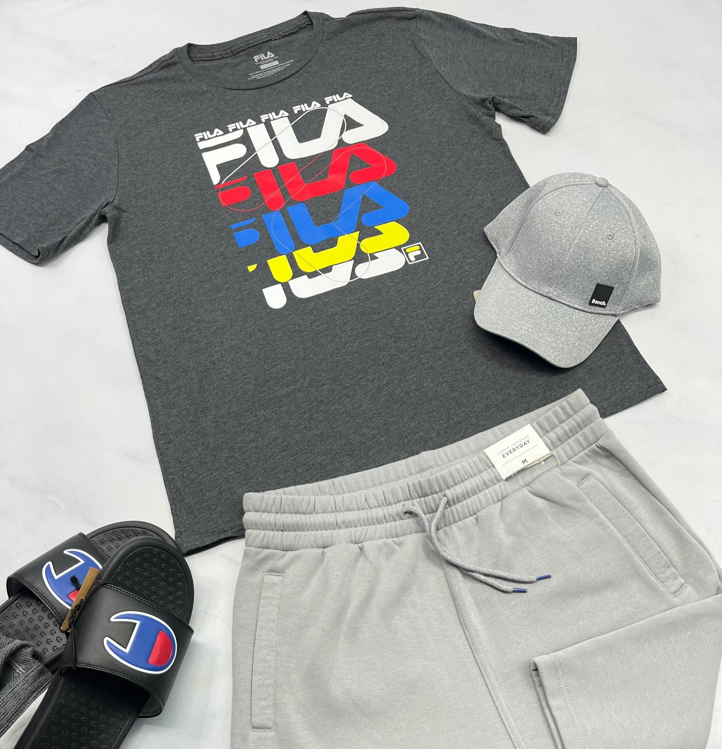 🤩 T-Shirt : Fila charcoal souple L/ homme neuf !
