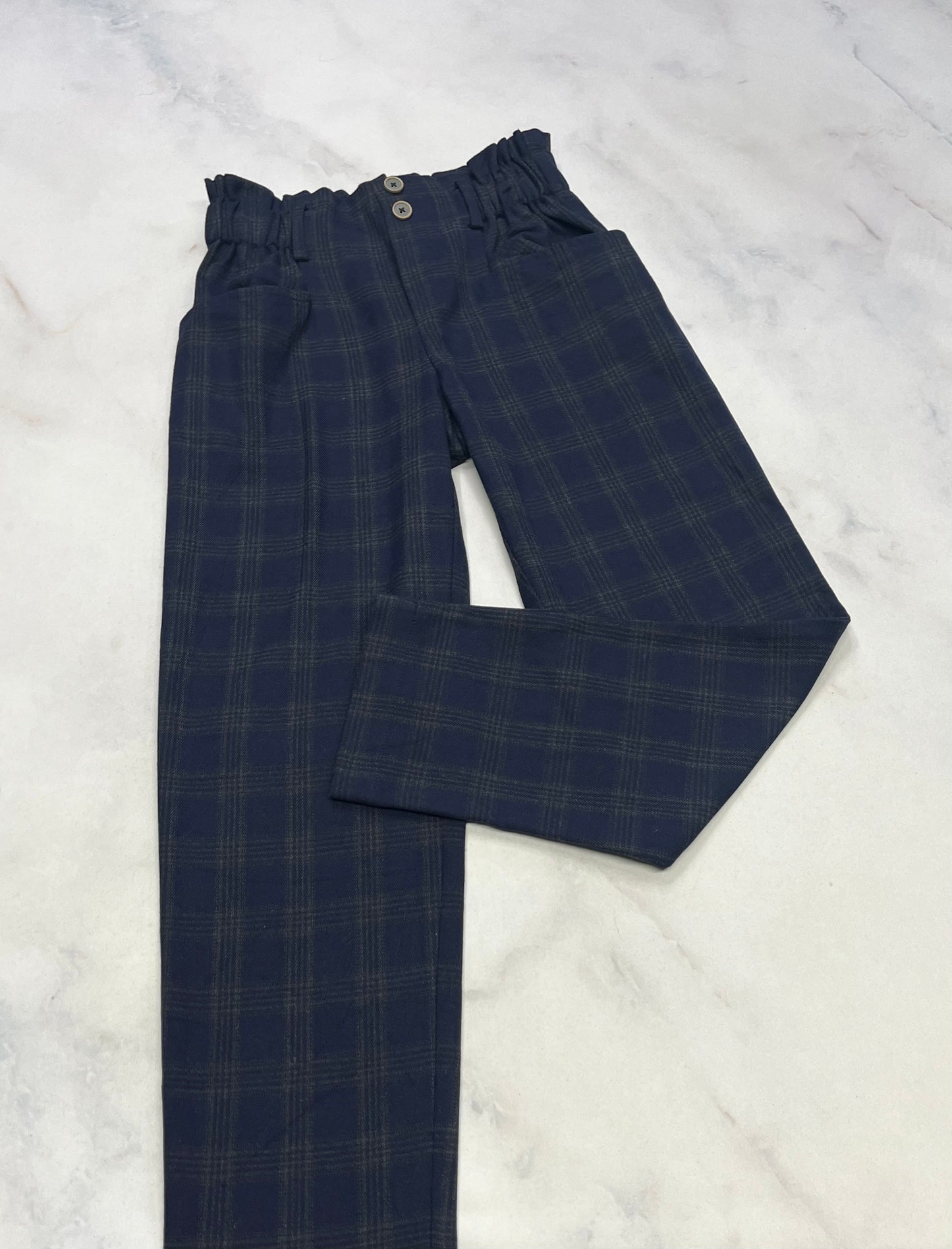 ZARA : Pantalon mou look tissu automne plus épais taille frison à élastique : 11-12( + 10 ans ) fille comme neuve .