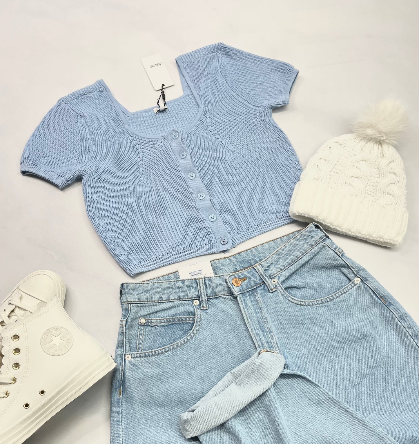 💙 CROP en tricot : stretch Bleuté fait M/ femme neuf !