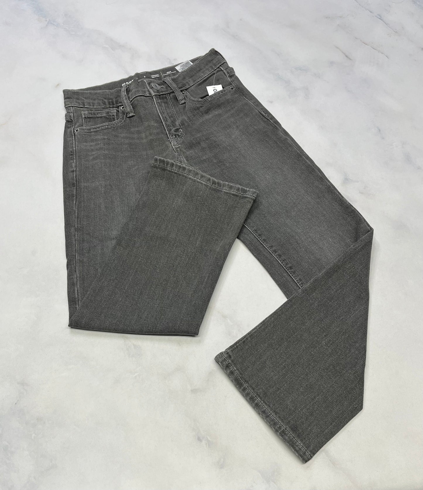 Jeans gris : jambe droite : stretch confo . 7 ans neuf!