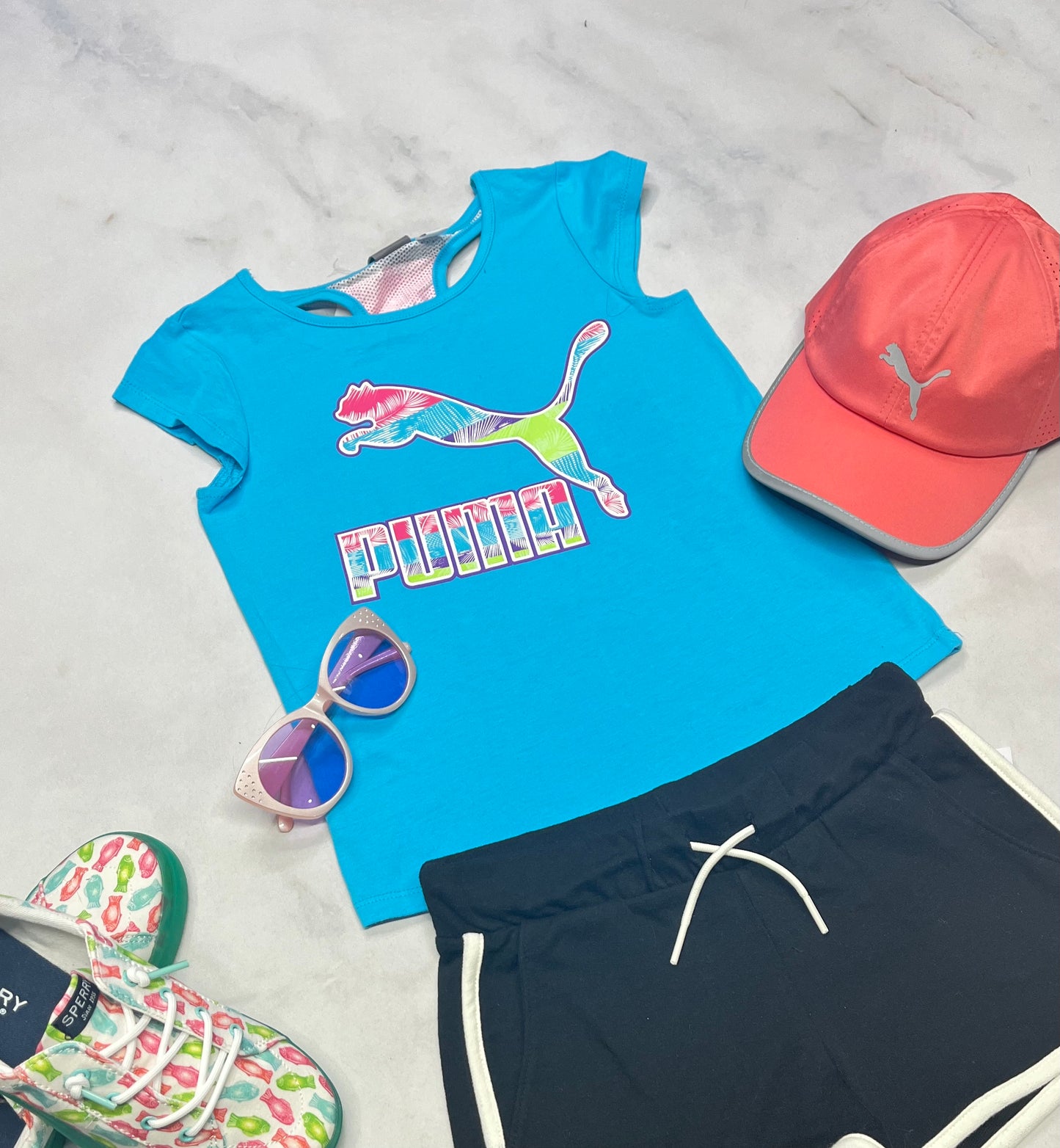 🩵 Manche courte : Puma 6X fille neuf !!