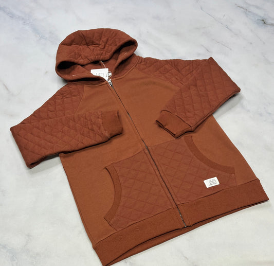 Veste Blum: en ouaté confo. Rouille couleur tendance 12(11-12 ans ) neuve .