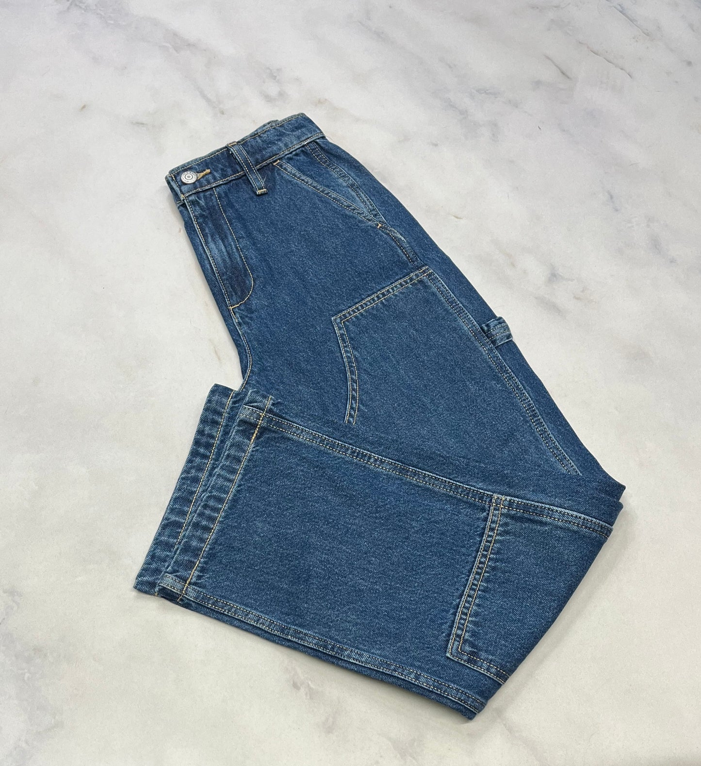 Jeans : taille haute décontracté fille .