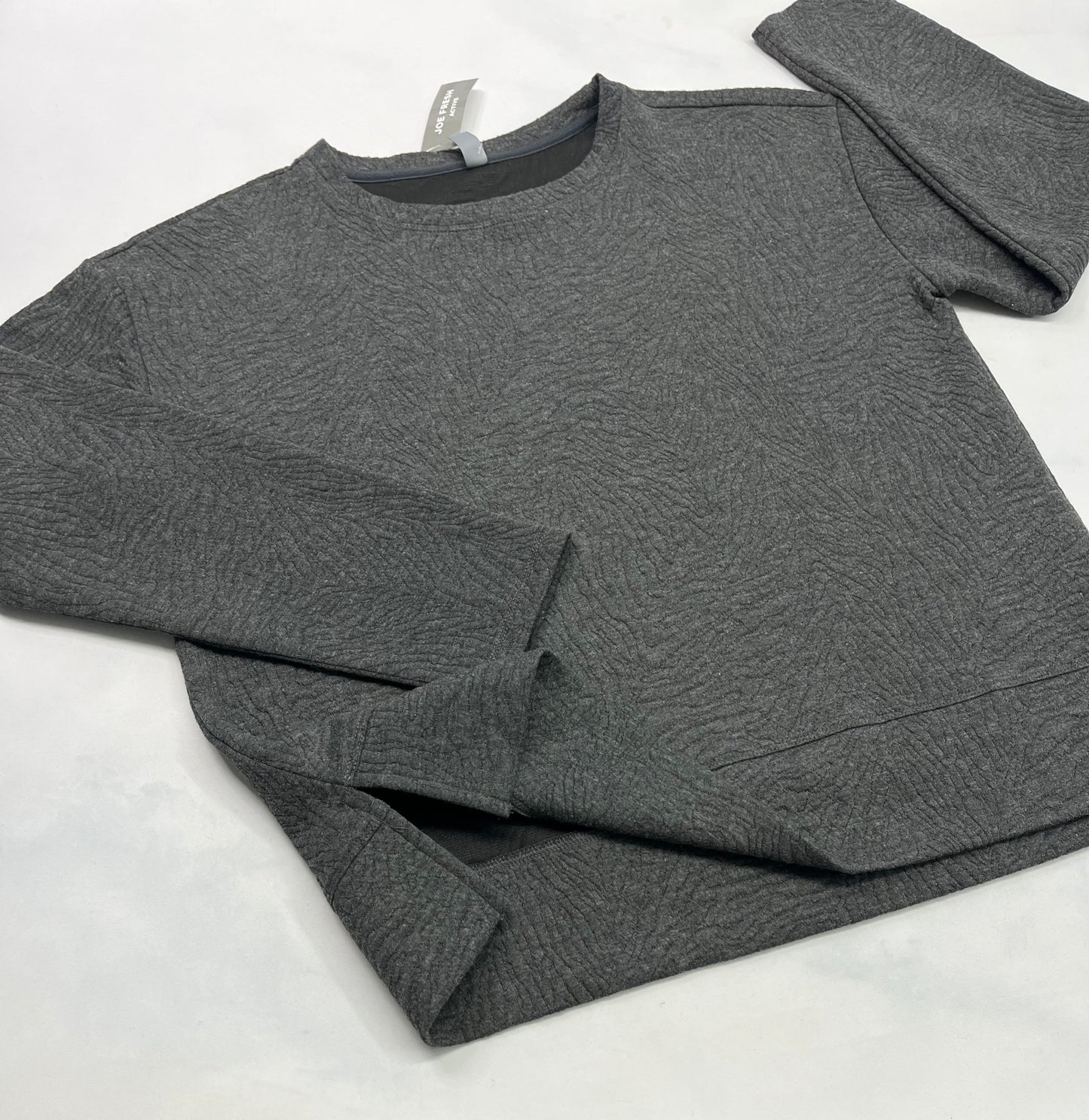 Manche longue : gris motif ton sur ton texturé M/ femme neuf !