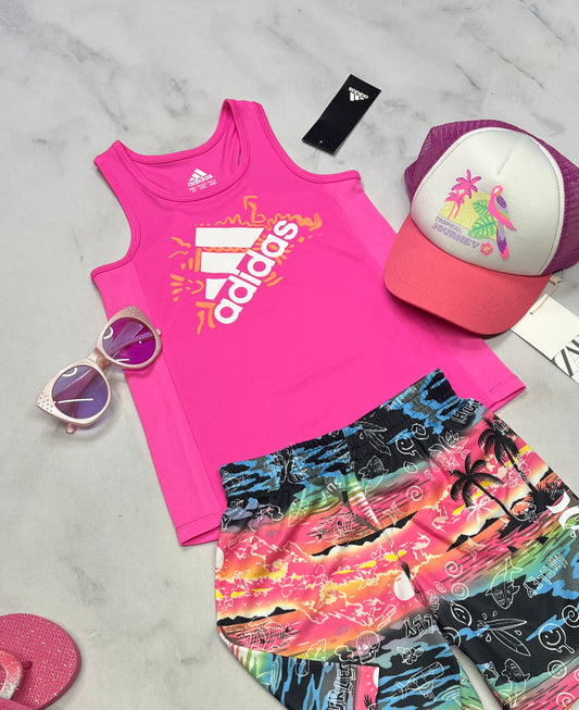 🌷 Camisole : Adidas en tissu de sport 4 ans fille coupe confo neuve .