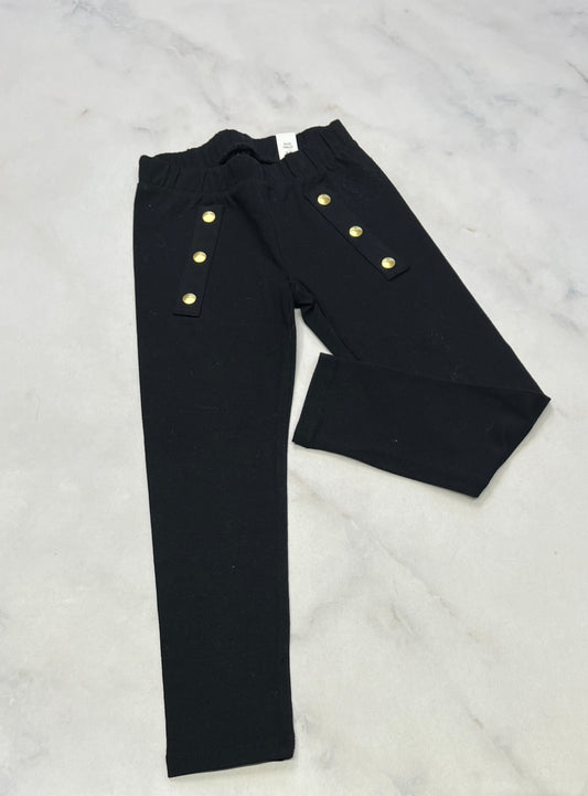 Skinny Jeg. : Stretch mou confo avec bouton déco/ or . 5-6 ans neuf!