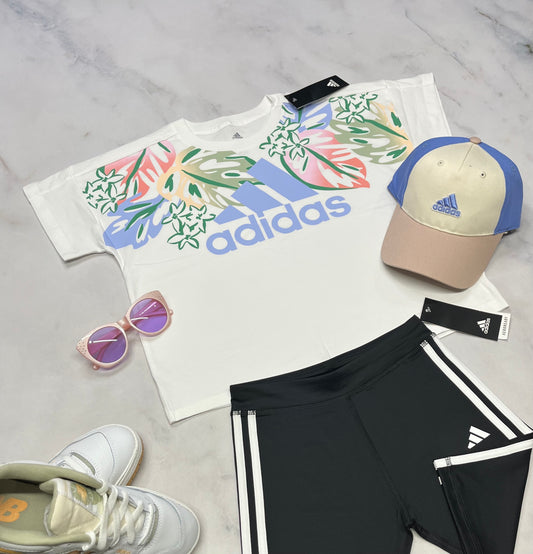 🌸 Manche courte : Adidas 10-12 ans fille relax fit tendance neuf !