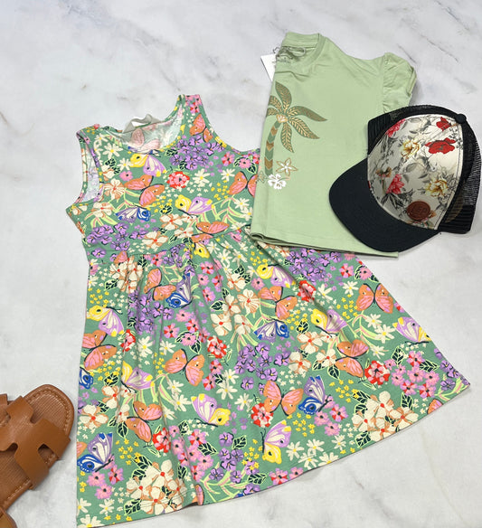 🌴 Robe fleurie : 5 ans fille neuve.