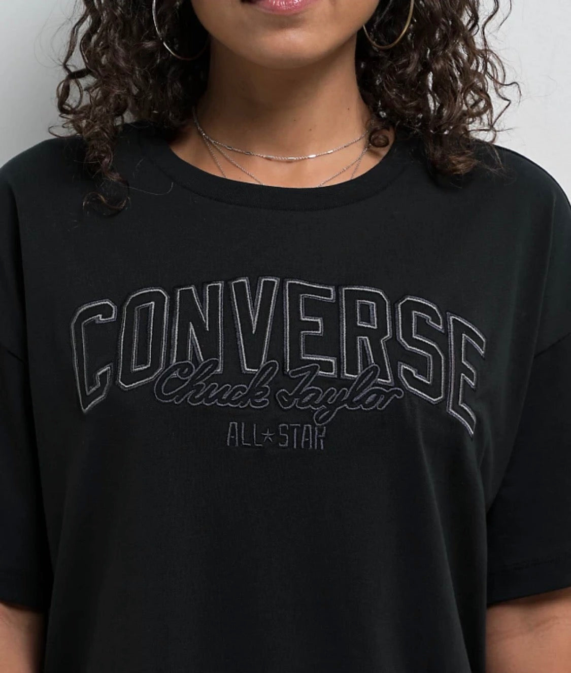 😍 Converse : T-Shirt noir M/ over size ( fait Large femme confo) neuf !