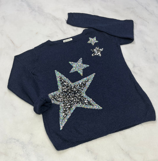 Tricot doux : 12-14 ans coupe confo . étoiles argenté comme neuf ! H&M