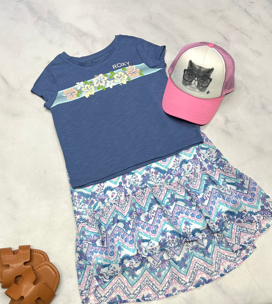 🩵 Manche courte : Roxy ( sans la robe ) fait 5-6 ans fille neuf ! Coupe boxy tendance.