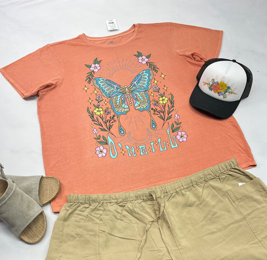 🌿 T-Shirt corail : O’Neill fait 2XL femme coupe relax neuf ! Encore + beau en vrai .