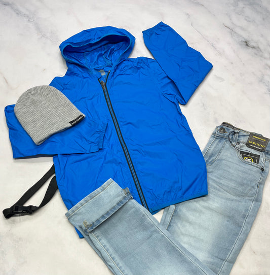 💙 Manteau : coupe vent Tag imperméable 12 ans garçon . Se repli dans une poche avec attache pour porter à la taille . Super pratique ! Comme neuf !