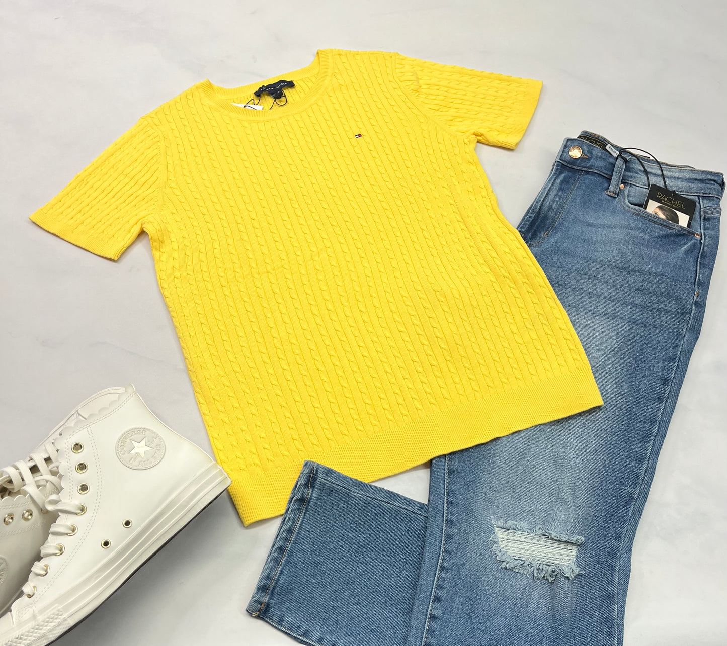 😍 Tricot Tommy : manche courte texturé M/ femme stretch confo neuf !
