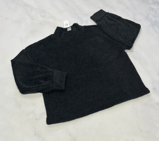 Chandail manche ballon: Noir tout doux et stretch neuf! 8 ans 10-12 ans et 14-16 ans fille.