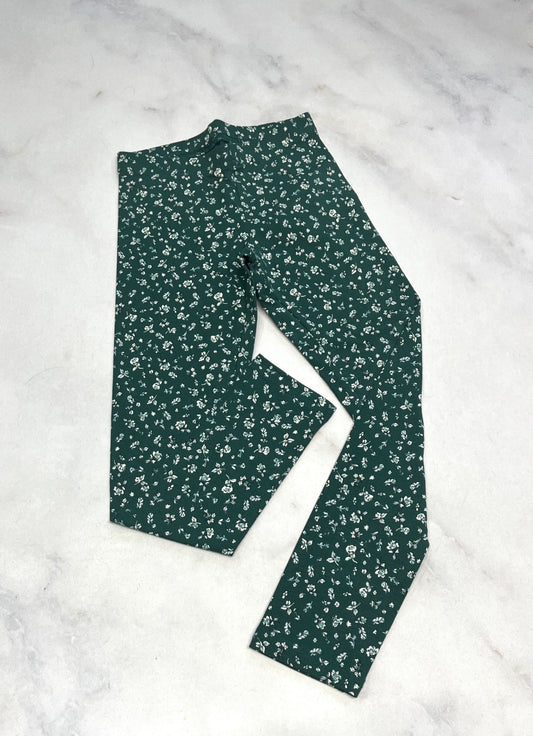 Legging vert / fleurit : 6x fille neuf !
