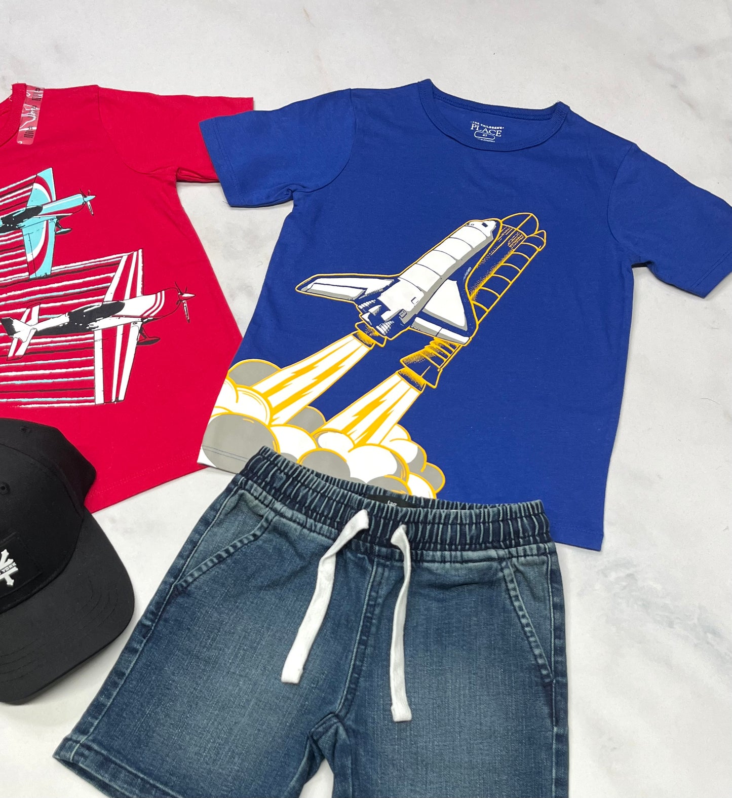 🤩🤩Duo : 1x Lot de 2 t-Shirt avion neuf ! 4 ans garçon .